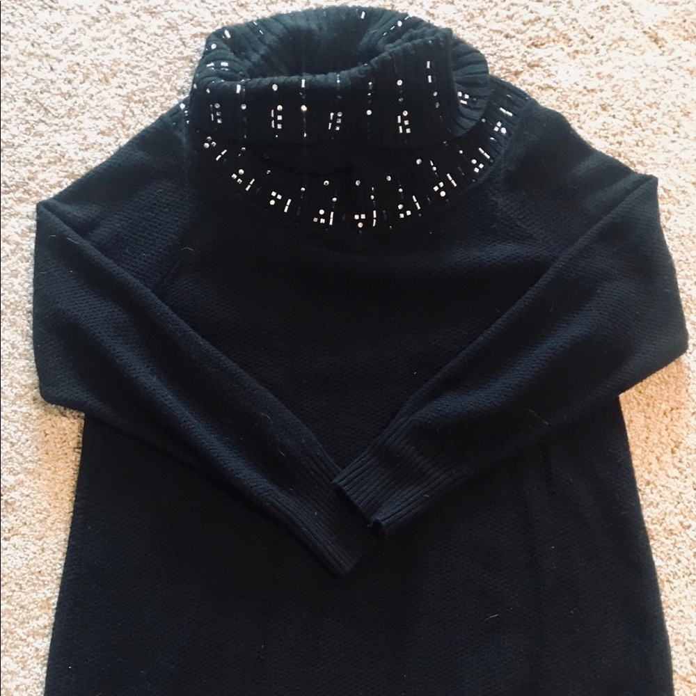 Sparkled neck oversized sweater, very warm!